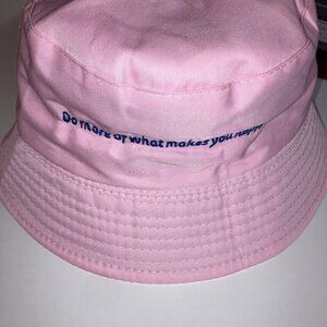 Pink Bucket Hat “Do More Of What Makes You Happy” New Without Tags